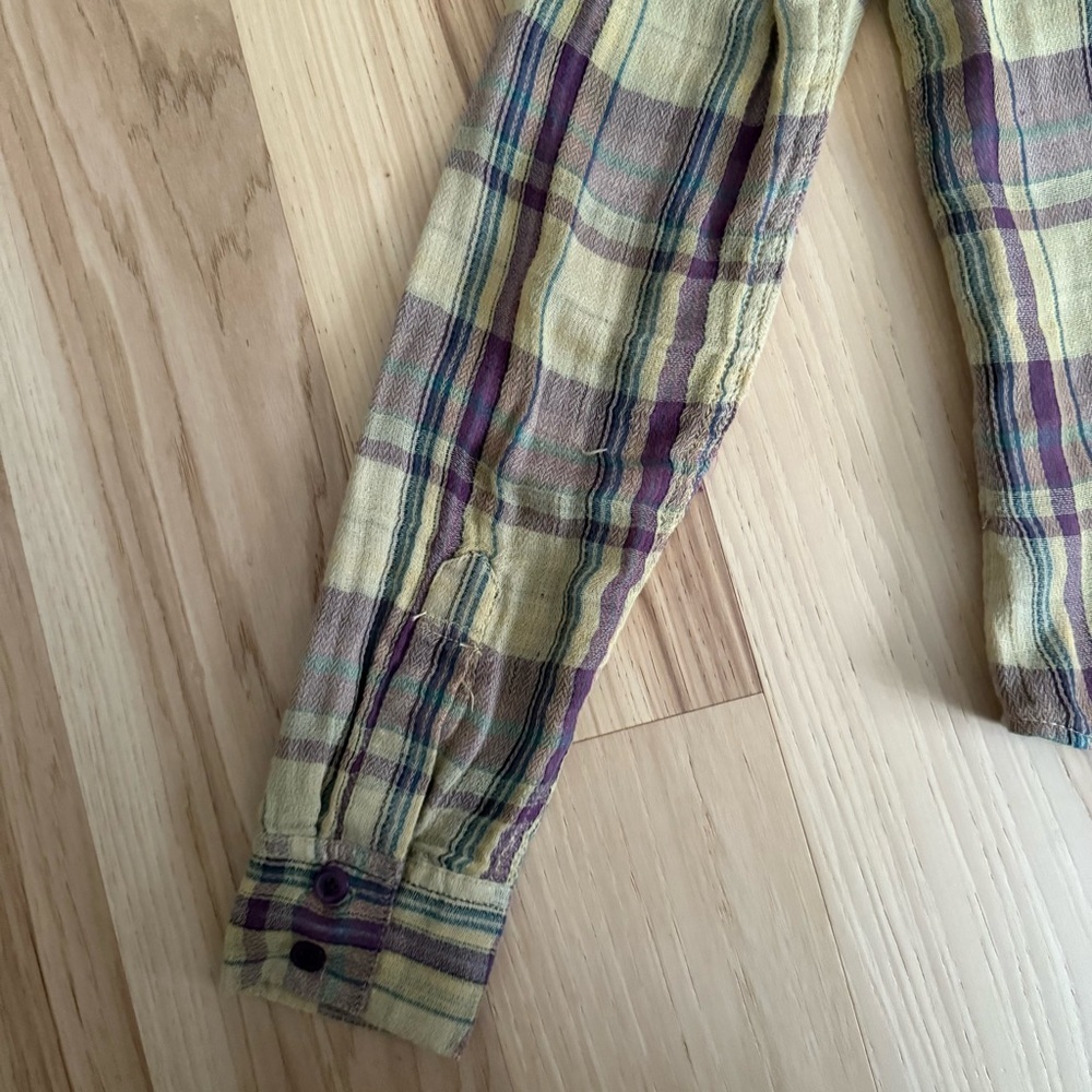 Free People Multicolor Cotton Button Down Shirt Size Small - Picture 13 of 14